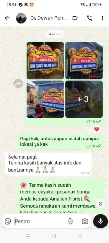 Testimonial Papan Bunga Pernikahan pontianak